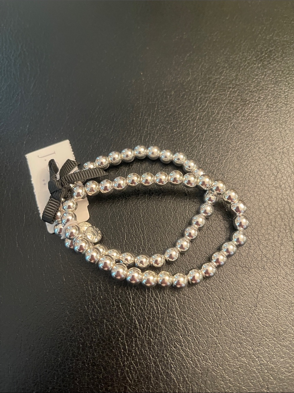 J. Crew Silver Bead Stretch Bracelet Set